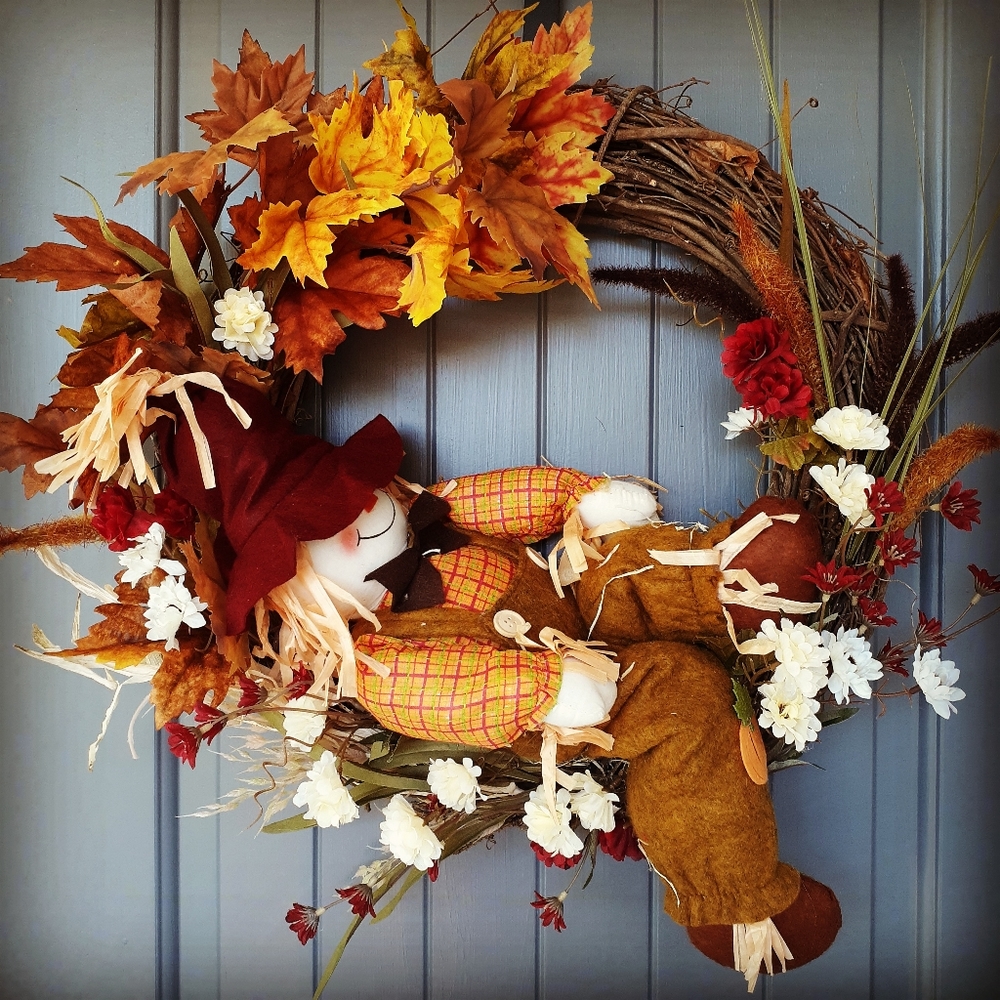 Sleeping Scarecrow Wreath